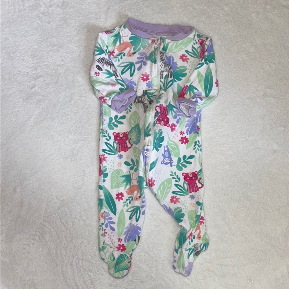 (2 for $10) George Floral jungle print Footie / sleeper zipper